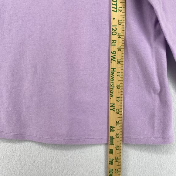 EILEEN FISHER Top L Cotton Interlock Jersey Round Neck 3/4 Sleeve Basic Purple - Picture 9 of 11